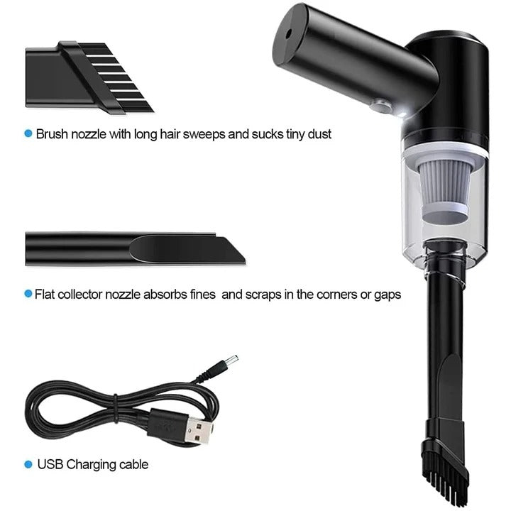 Product dimensions of the 3 in 1 mini vacuum cleaner