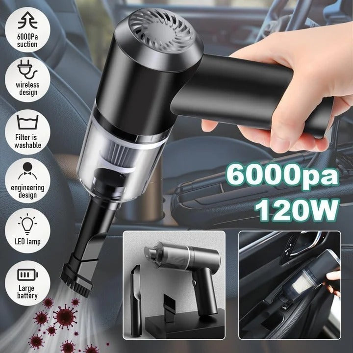 Powerful suction of the 3 in 1 mini vacuum cleaner